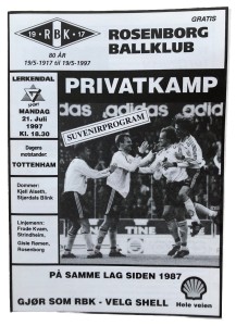 1997/98 Rosenborg BK v Tottenham Spurs, pre-season friendly, 21 July 1997 for sale on Ebay