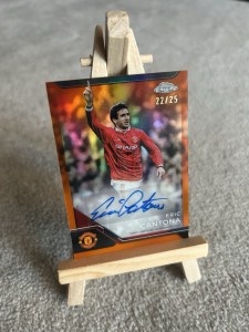 Eric Cantona Autograph Manchester United Topp Chrome Deluxe Card 22/25 for sale on Ebay