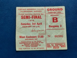 Manchester United vs Derby County Ticket 1976 FA Cup Semi Final Sheffield for sale on Ebay