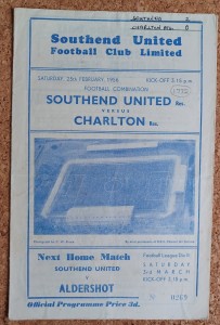 1955/56  SOUTHEND UNITED RES. v CHARLTON ATHLETIC RES.  FOOTBALL COMBINATION for sale on Ebay