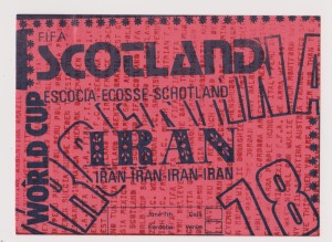 VERY RARE SCOTTISH FOOTBALL TICKET SCOTLAND V IRAN ARGENTINA WORLD CUP 1978 for sale on Ebay