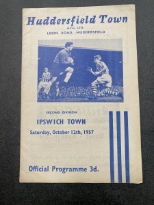 HUDDERSFIELD TOWN V IPSWICH TOWN 1957 MATCH PROGRAMME for sale on Ebay