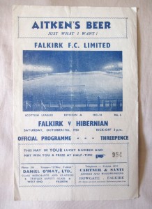 SCOTTISH FOOTBALL PROGRAMME FALKIRK V HIBERNIAN 1953 for sale on Ebay