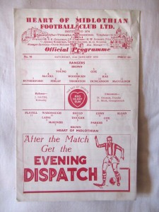 SCOTTISH FOOTBALL PROGRAMME HEARTS HEART OF MIDLOTHIAN V GLASGOW RANGERS 1949-50 for sale on Ebay