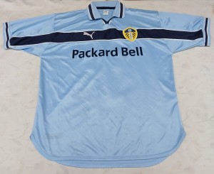 Vintage Leeds United 1999/2000 Puma Men's L #11 BOWYER Away Football Shirt Blue for sale on Ebay