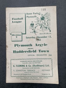 1952 FOOTBALL PROGRAMME PLYMOUTH ARGYLE V HUDDERSFIELD TOWN for sale on Ebay