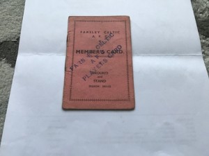 Farsley Celtic Football Team Member/ Fixture Card 1951/1952. for sale on Ebay