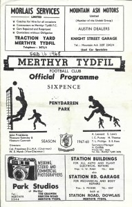 1967/68  MERTHYR TYDFIL v TONBRIDGE for sale on Ebay