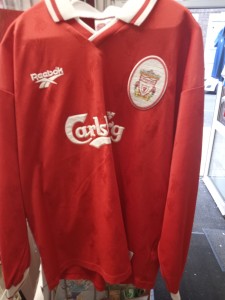 Red Liverpool Reebok home long sleeves shirt  1996 - 1997 for sale on Ebay