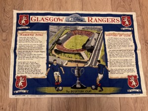 VINTAGE GLASGOW RANGERS FC TEA TOWEL for sale on Ebay