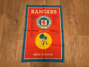 Vintage Glasgow Rangers FC tea towel for sale on Ebay