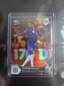 ESTEVAO WILLIAN 2025-26 TOPPS NOW #018 ROOKIE ORANGE FOIL 1/25 RC CHELSEA for sale on Ebay