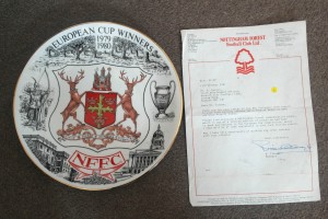 Nottingham Forest European Cup Winners Plate Ltd Edition With Signed Letter Rare for sale on Ebay