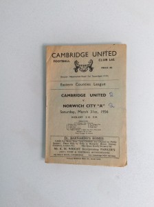 CAMBRIDGE UNITED V NORWICH CITY A TEAM 31.03.1956 EASTERN COUNTIES LEAGUE for sale on Ebay