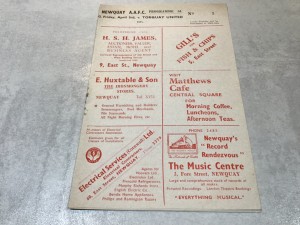 Newquay v Torquay United Reserves 1952/53 South Western League - 3rd April 1953 for sale on Ebay