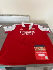 Martin Odegaard #8 Arsenal FC squad signed 2022/23 shirt + Official club COA! for sale on Ebay