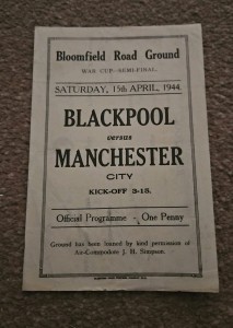 Blackpool V Manchester City 1944 Programme War Cup Semi Final for sale on Ebay