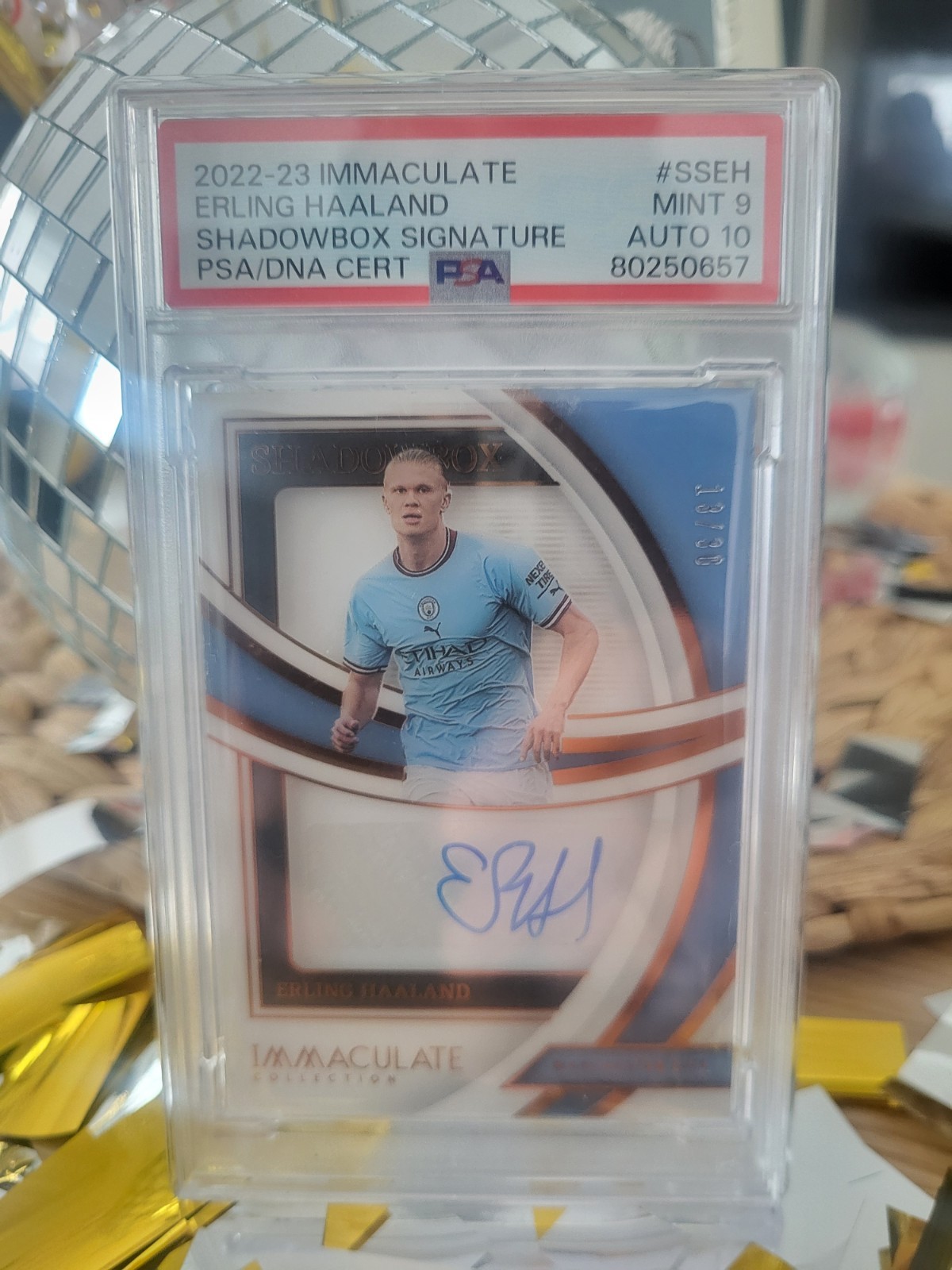 ERLING HAALAND AUTO /30 - SHADOW BOX 2022/23 IMMACULATE PSA 9/10 MANCHESTER CITY for sale on Ebay