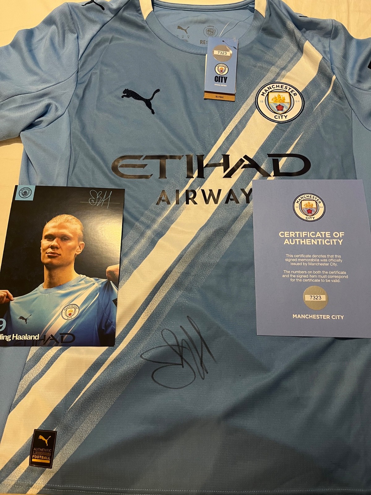 Erling Haaland Signed Manchester City Home Shirt 2025/26 with COA for sale on Ebay