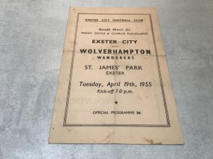 Exeter City v Wolves 1954/55 Benefit Match 4 Pager - Devon 19th April 1955 for sale on Ebay