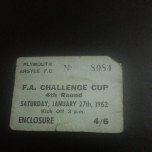 PLYMOUTH ARGYLE  V  TOTTENHAM SPURS FAC 4TH ROUND 1961 62 TICKET  for sale on Ebay