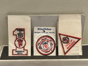 Vintage Manchester United FC Stickers/Badges x 3-Very Good/Excellent-Kingfisher. for sale on Ebay
