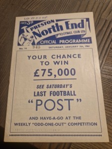 Preston North End V Accrington Stanley FA Cup 3rd Rd 7/1/1961 for sale on Ebay