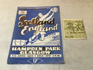 Scotland v England Programme & Ticket Stub - British Championship 5th April 1952 for sale on Ebay