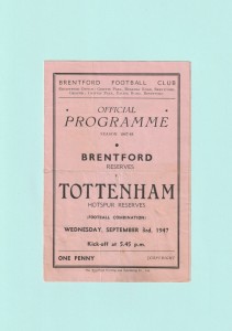 1947-1948 FOOTBALL COMBINATION: BRENTFORD v TOTTENHAM HOTSPUR RESERVES for sale on Ebay