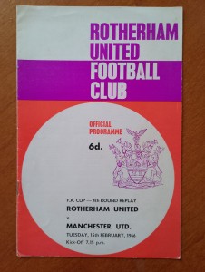 Rotherham United v Manchester United Man Utd FA Cup 4th Round Rep15th Feb 1966 for sale on Ebay