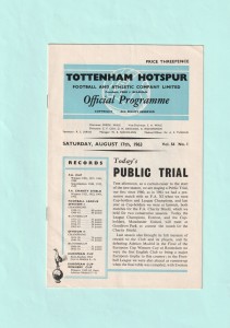 1963-1964 PUBLIC TRIAL : TOTTENHAM / SPURS WHITES v BLUES ON 17TH AUGUST 1963 for sale on Ebay