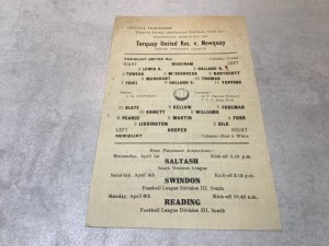 Torquay United Reserves v Newquay 1952/53 South Western League - 25th March 1953 for sale on Ebay