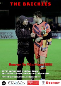 Sittingbourne v Deal Town Saturday 29th November 2025 for sale on Ebay