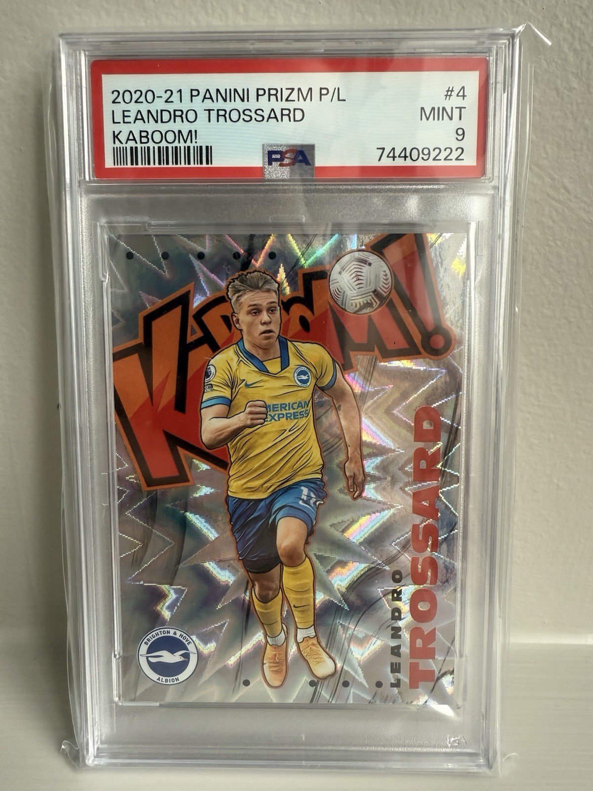 2020-21 Panini Prizm Premier League Kaboom Leandro Trossard #4 Arsenal Brighton for sale on Ebay