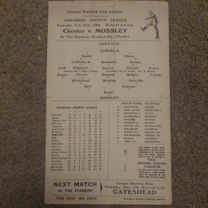 58/9  Chester vs Mossley (Cheshire County League) for sale on Ebay