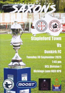 2025/26 STAPLEFORD TOWN v DUNKIRK NOTTS SENIOR CUP PROGRAMME for sale on Ebay