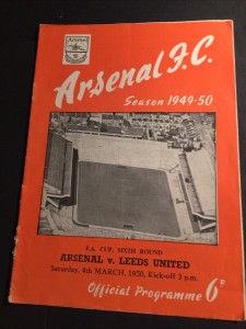 Programme  Arsenal v Leeds United  4th March 1950  FA Cup 6th Round for sale on Ebay