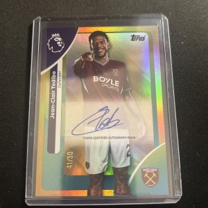Jean-Clair Todibo West Ham Topps Premier League 2026 Gold Parallel Auto 41/50 for sale on Ebay