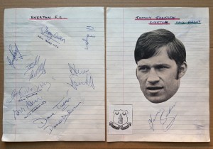 EVERTON FC SIGNED PLAYERS SHEET Very Rare FOOTBALL AUTOGRAPHS Memorabilia for sale on Ebay