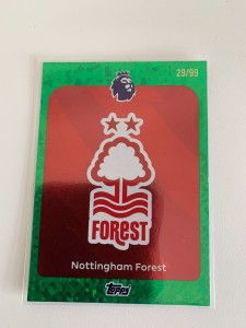 TOPPS 25/26  NOTTS FOREST CREST GREEN SPARKLE PARALLEL 29/99 for sale on Ebay