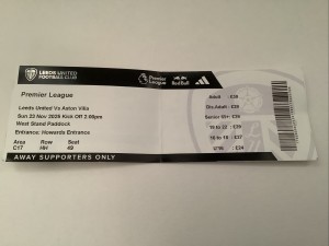 LEEDS UNITED V ASTON VILLA PREMIER LEAGUE MATCH TICKET 23/11/2025 for sale on Ebay