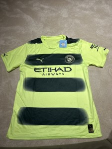 Manchester City Puma 2022/23 Official /genuine Third Shirt Men’s L Yellow  for sale on Ebay