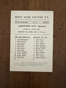 West Ham United  Reserves v Leicester City Reserves 1966/67  (25/23) for sale on Ebay