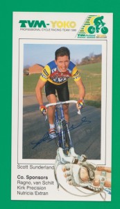CYCLING Cycling Card SCOTT SUNDERLAND TVM Team YOKO 1990 Signed for sale on Ebay