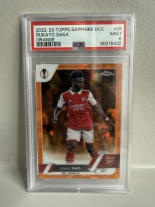 2022-23 Topps Sapphire UCC Bukayo Saka Orange /50 Arsenal PSA9 for sale on Ebay