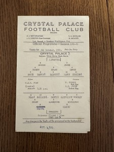 Crystal Palace  v  West Ham United 1960/61 London Challenge Cup   (25/19) for sale on Ebay