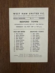 West Ham United  v  Bedford Town  1966/67 Metropolitan Cup Final (25/21) for sale on Ebay