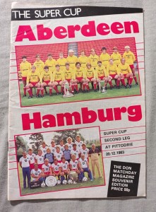 RARE! Aberdeen v Hamburg Super Cup Final Programme 1983.  In excellent condition for sale on Ebay