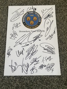 Shrewsbury Town Football Club 2025/26 Signed Sheet Harrison Clucas Anderson Sang for sale on Ebay