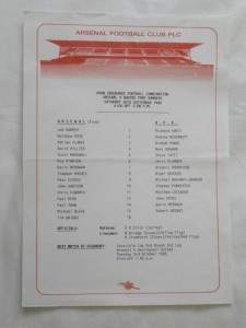 Football Programme Arsenal Res v QPR Res  1995/96 for sale on Ebay